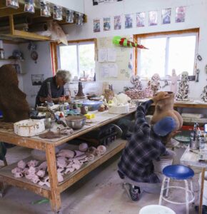 Yanik Potvin et László Fekete en atelier