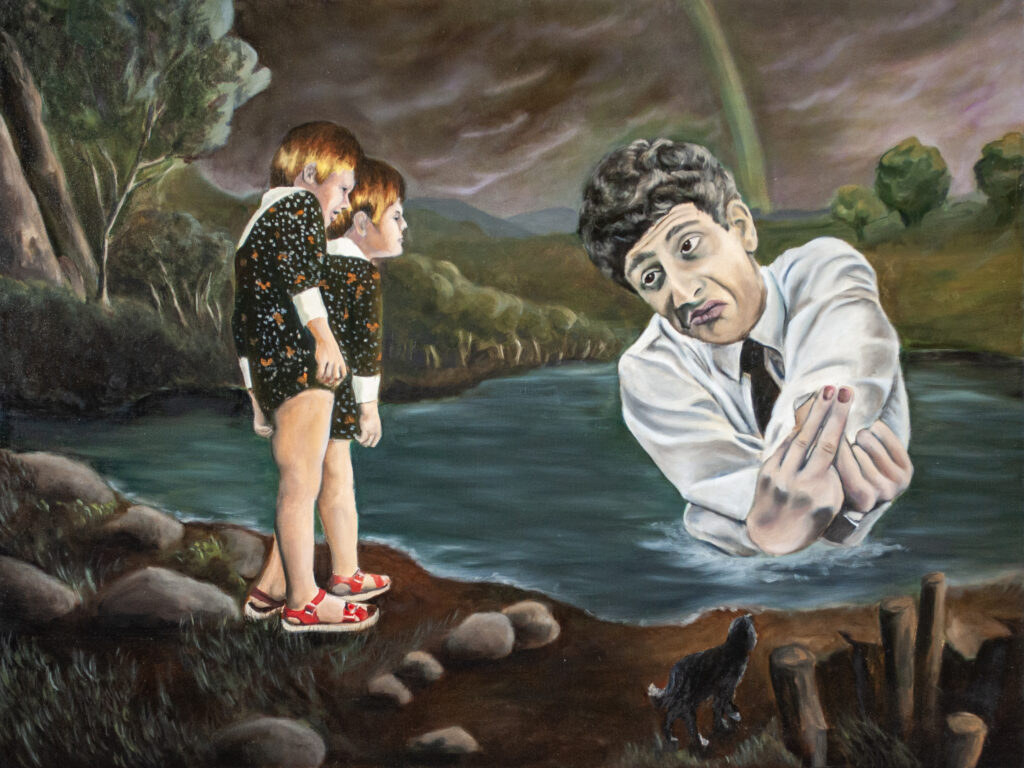 Oeuvre peinte de Christian Messier. « Le chien comprenait tout»