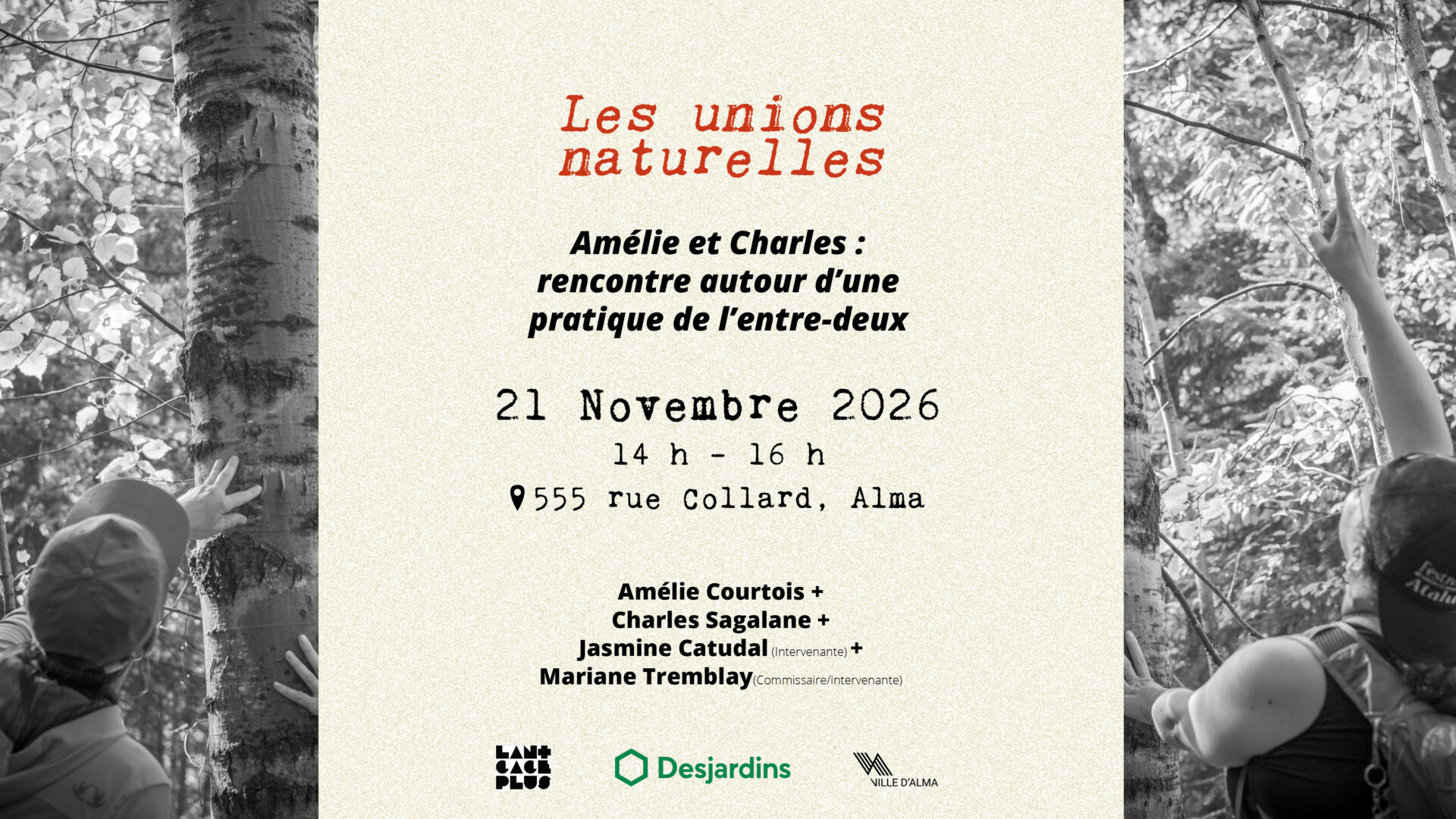 Visuel activité de médiation - Les unions naturelles | Amélie courtois , Charles Sagalane, Jasmine Catudal et Mariane Tremblay