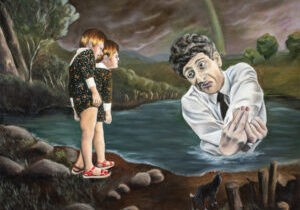 Oeuvre peinte de Christian Messier. « Le chien comprenait tout»